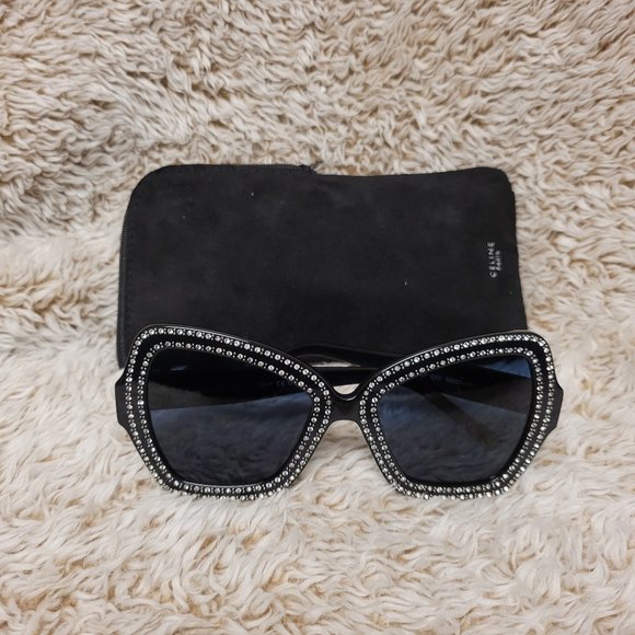 Authentic CELINE CAT EYE SUNGLASSES IN ACETATE WITH POLARIZED LENSES - Picture 1 of 7